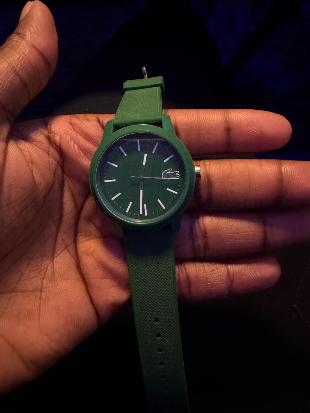 Lacoste Green Minimalist Silicone Strap Watch